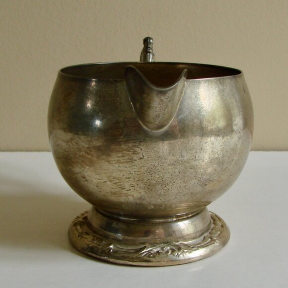 Vintage Silver Plated Creamer Jug Fancy Scroll Details Coffee Tea - Picture 4 of 8